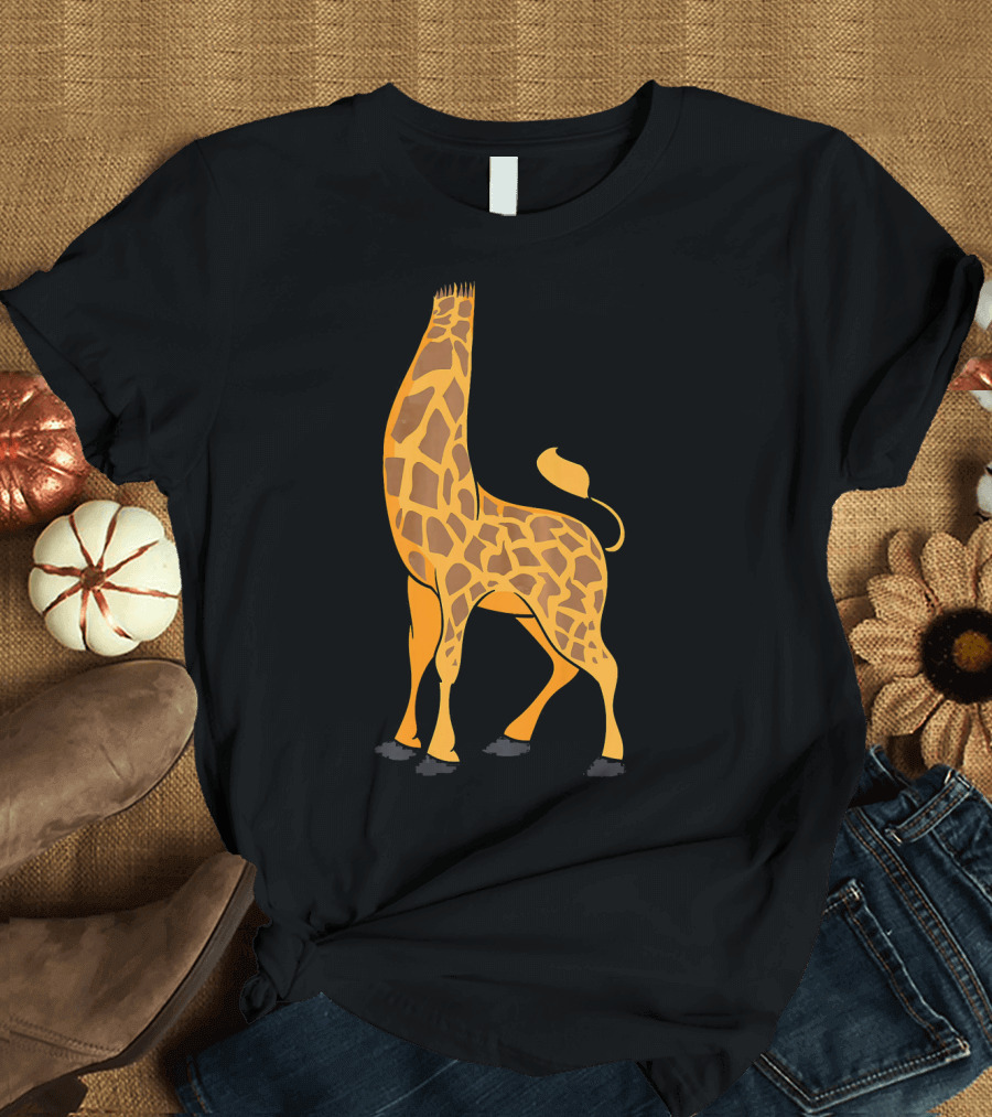 Giraffe in the Style of a Dinosaur at the Tail End T-Shirt