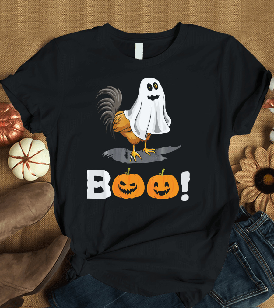Boo Chicken Halloween Costume with Pumpkins T-Shirt