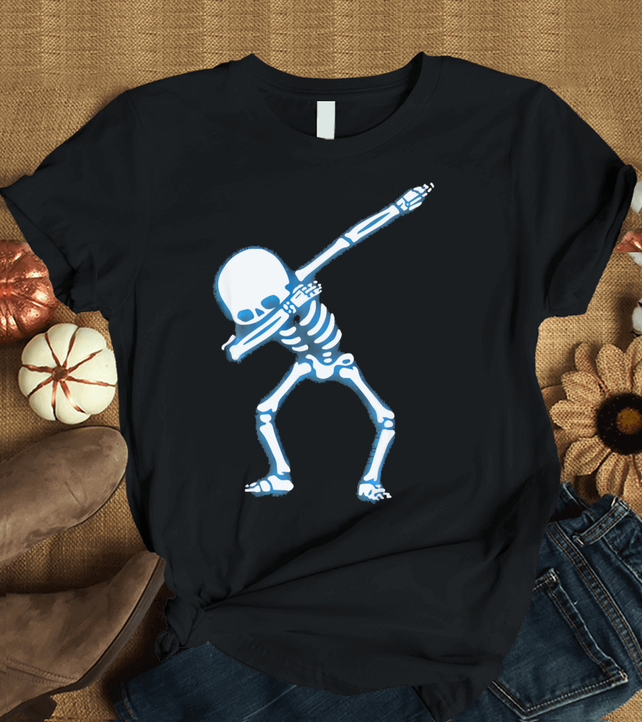 Dabbing Skeleton Dance Pose Fun Halloween T-Shirt