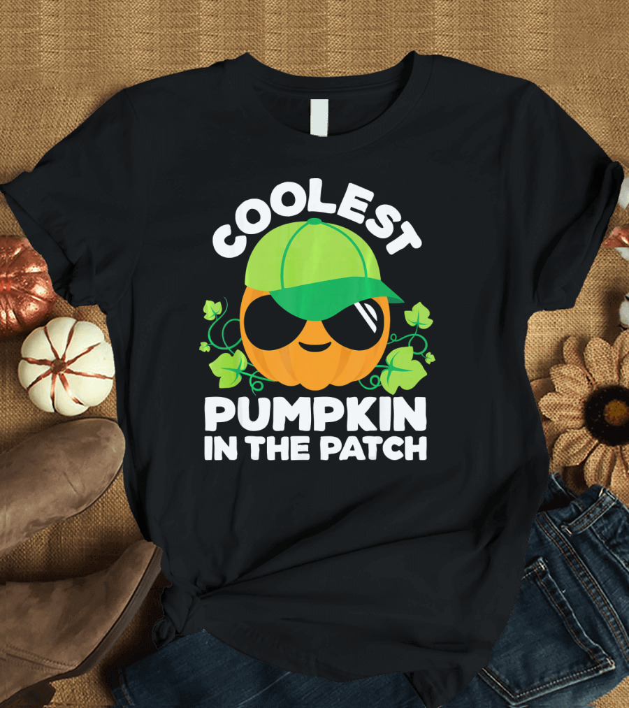 Coolest Pumpkin in the Patch Kids Pumpkin Patch Boys or Girls Fall Co T-Shirt