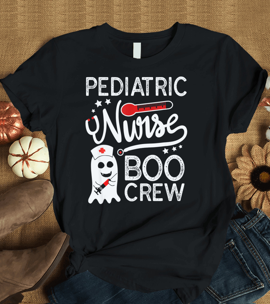 Pediatric Nurse Boo Crew Halloween Costume T-Shirt