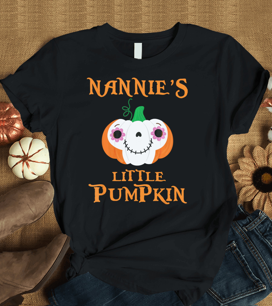 Nannie's Little Pumpkin Halloween Funny Face T-Shirt