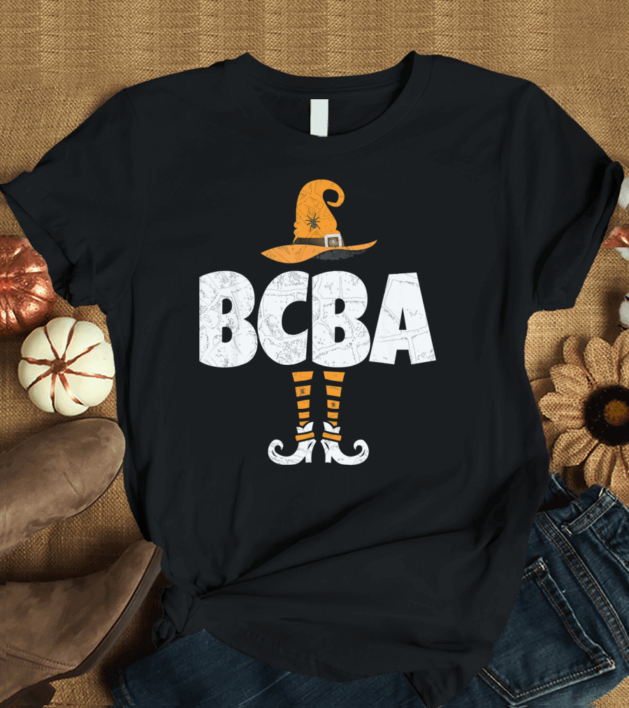 BCBA Witch Hat and Striped Socks Halloween T-Shirt