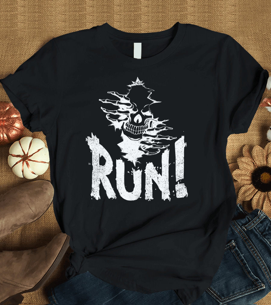 RUN Wicked Halloween Skeleton Skull Evil T-Shirt