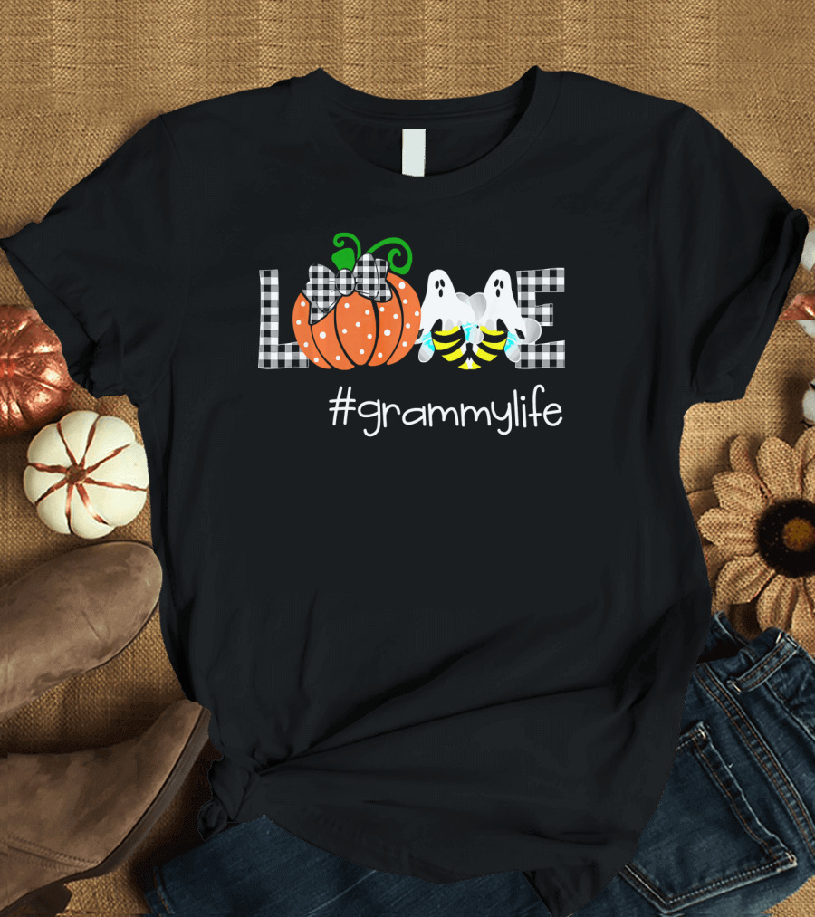 Love Pumpkin Ghost Bee #grammylife T-Shirt