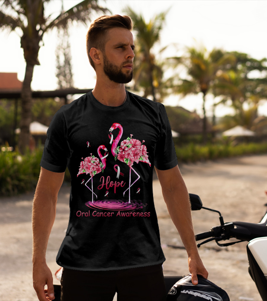 Hope Oral Cancer Awareness Flamingos T-Shirt