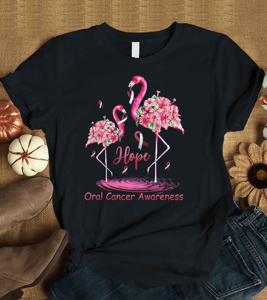 Hope Oral Cancer Awareness Flamingos T-Shirt