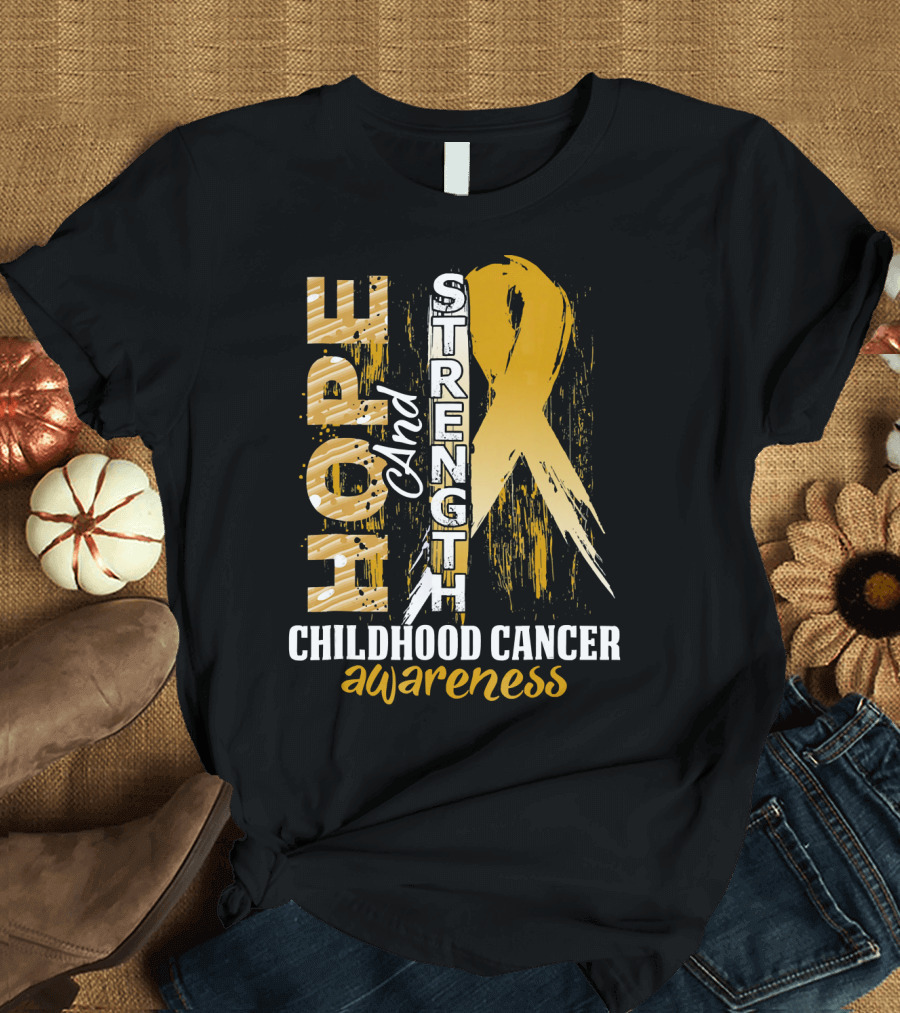 Hope and Strength Childhood Cancer Awareness T-Shirt
