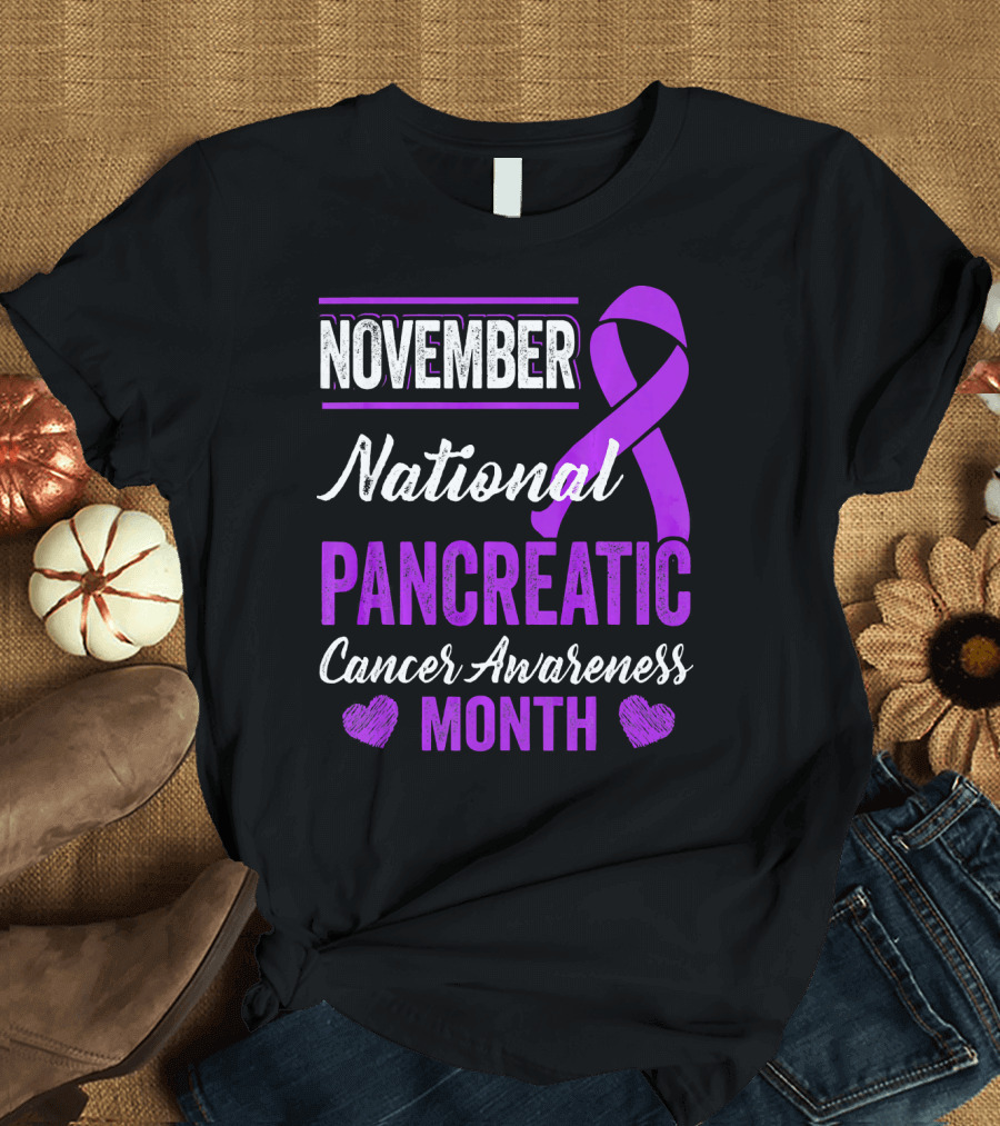 November National Pancreatic Cancer Awareness Month Purple T-Shirt