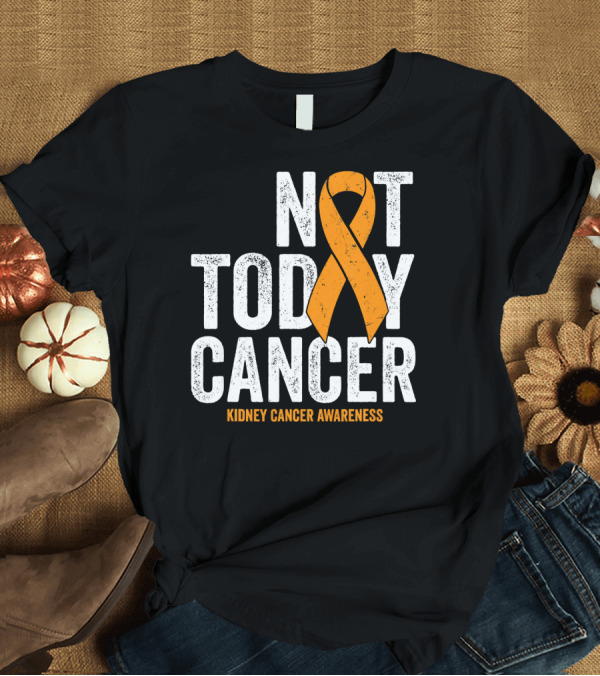 T-Shirt: Not Today Cancer Kidney Cancer Awareness Orange T-Shirt Not Today Cancer Kidney Cancer Awareness Orange T-Shirt