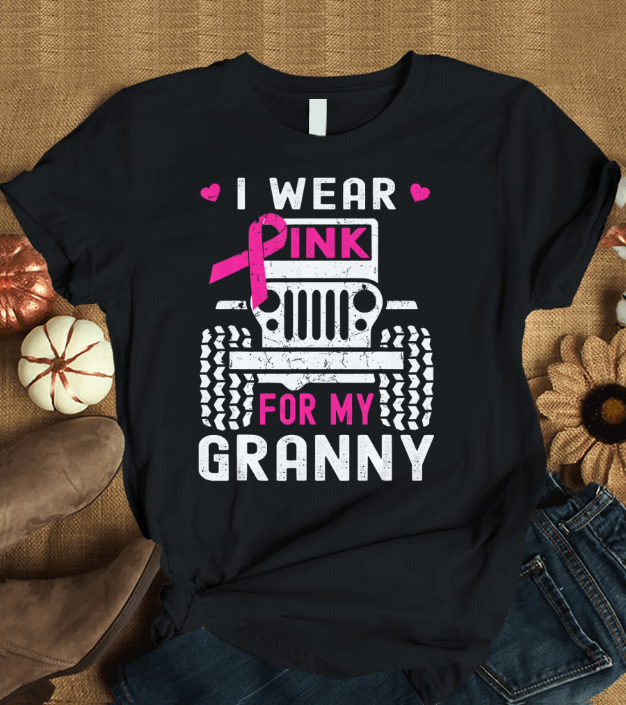 I Wear Pink for My Granny Jeep Breast Cancer Awareness T-Shirt