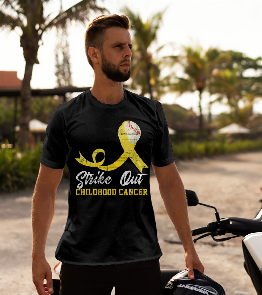 Strike Out Childhood Cancer Baseball Awareness T-Shirt