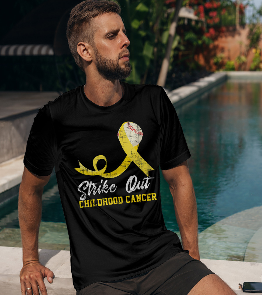 Strike Out Childhood Cancer Baseball Awareness T-Shirt