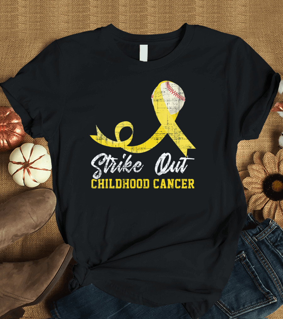 Strike Out Childhood Cancer Baseball Awareness T-Shirt