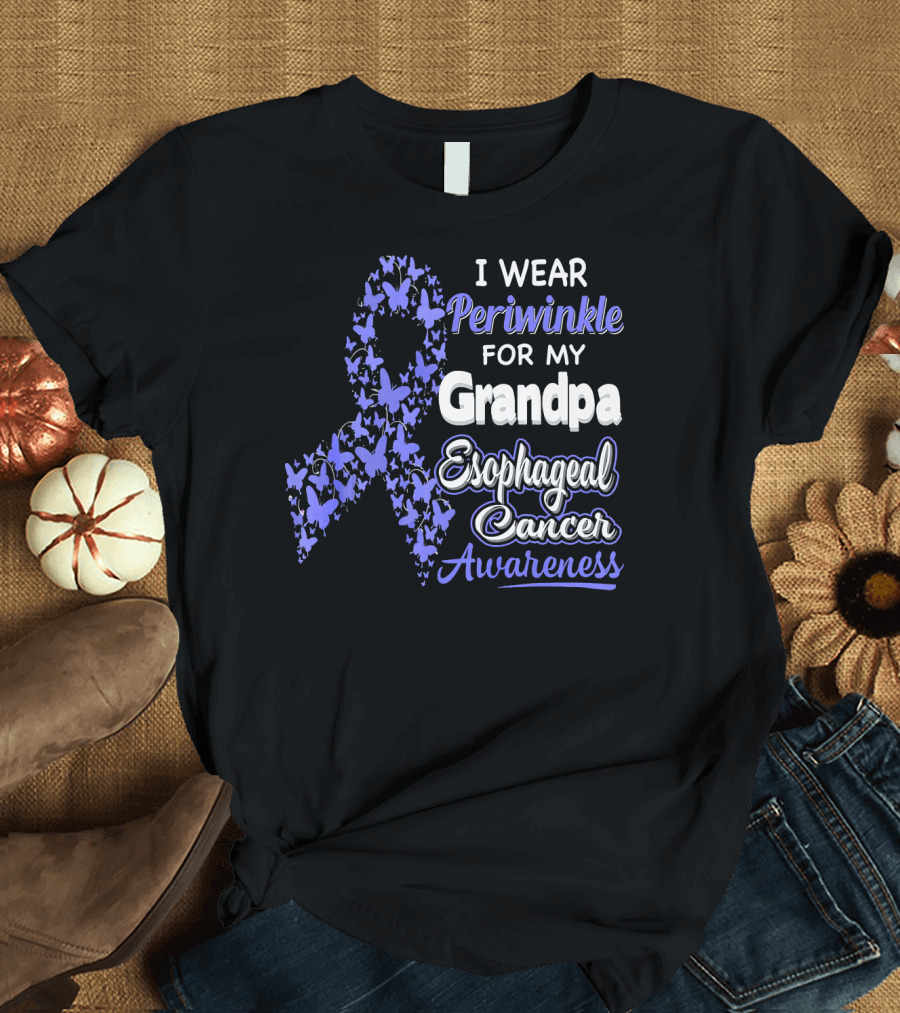 I Wear Periwinkle for My Grandpa Esophageal Cancer Awareness T-Shirt