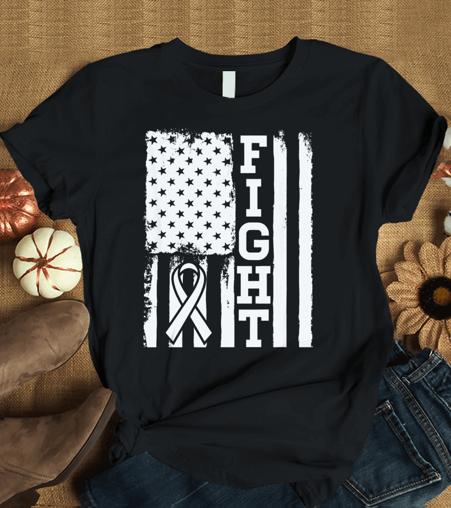Fight Flag for Lung Cancer Awareness T-Shirt