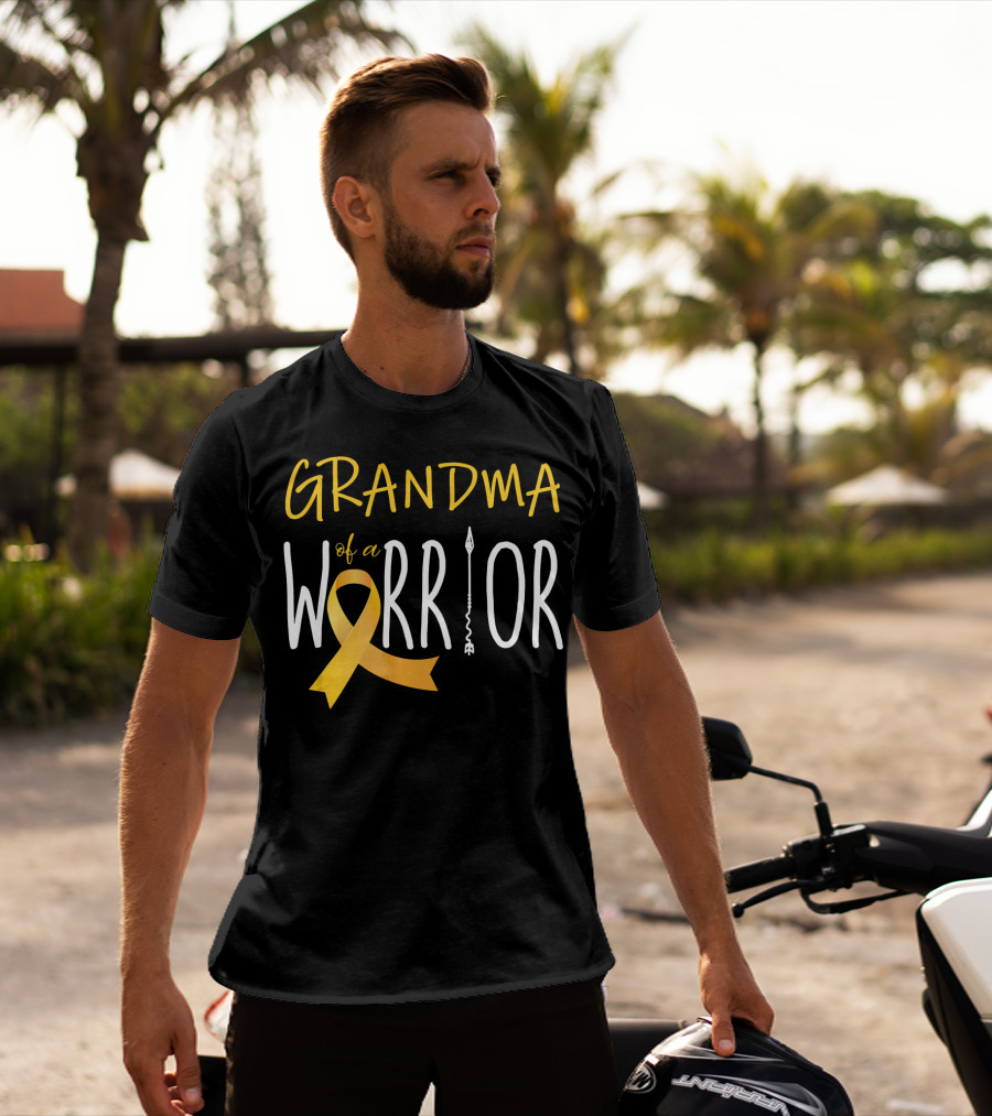 Grandma Of A Warrior Childhood Cancer Awareness T-Shirt