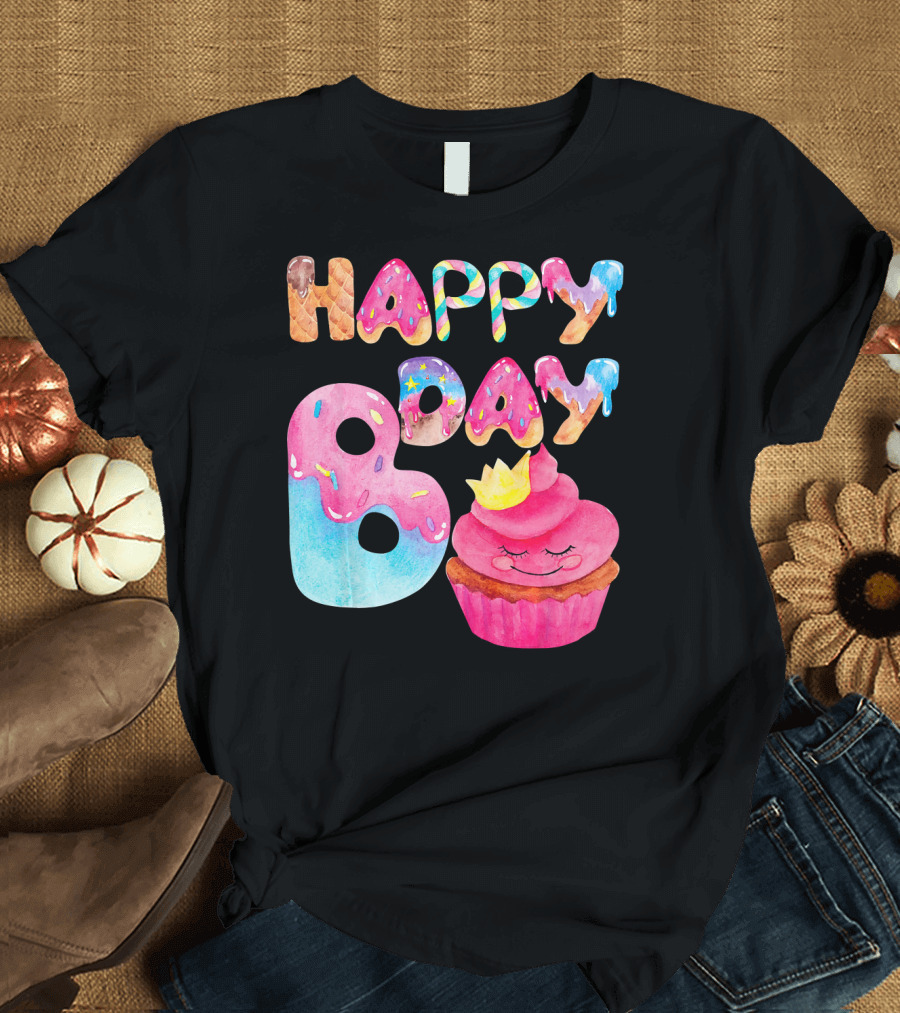 Happy Bday Cupcake Donut Themed Birthday T-Shirt