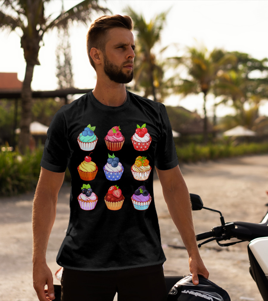 Yummy Cupcake Dessert Challenge Berry Toppings Collection T-Shirt