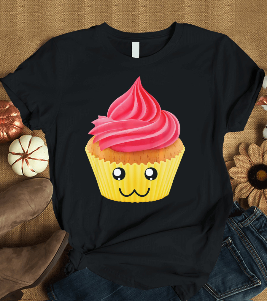 Kawaii Cupcake Lover Cute Muffin Face T-Shirt
