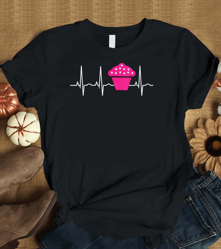 Cupcake Heartbeat Pulse T-Shirt