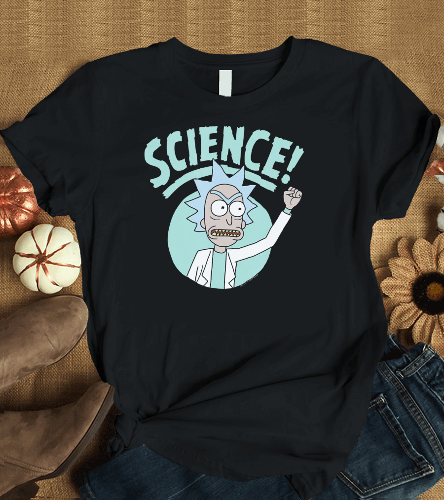 Rick and Morty Science Punch Fist Raised T-Shirt