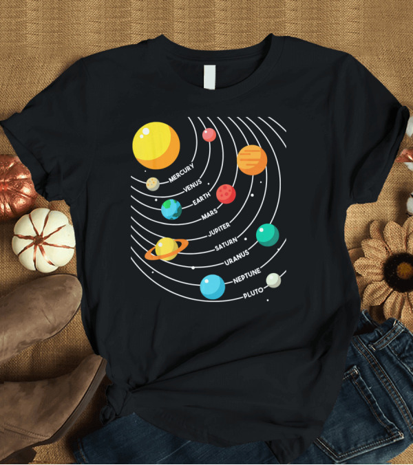 T-Shirt: Mercury Venus Earth Mars Jupiter Saturn Uranus Neptune Pluto Solar System Science T-Shirt Mercury Venus Earth Mars Jupiter Saturn Uranus Neptune Pluto Solar System Science T-Shirt
