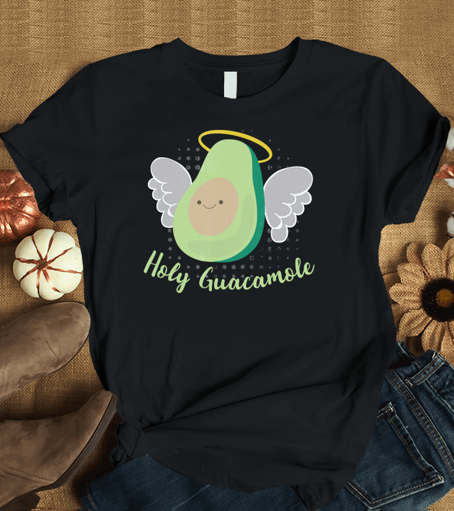 Holy Guacamole Avocado with Halo and Angel Wings T-Shirt