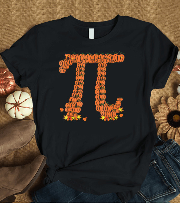 T-Shirt: Pumpkin Pi Autumn Pattern with Leaves T-Shirt Pumpkin Pi Autumn Pattern with Leaves T-Shirt