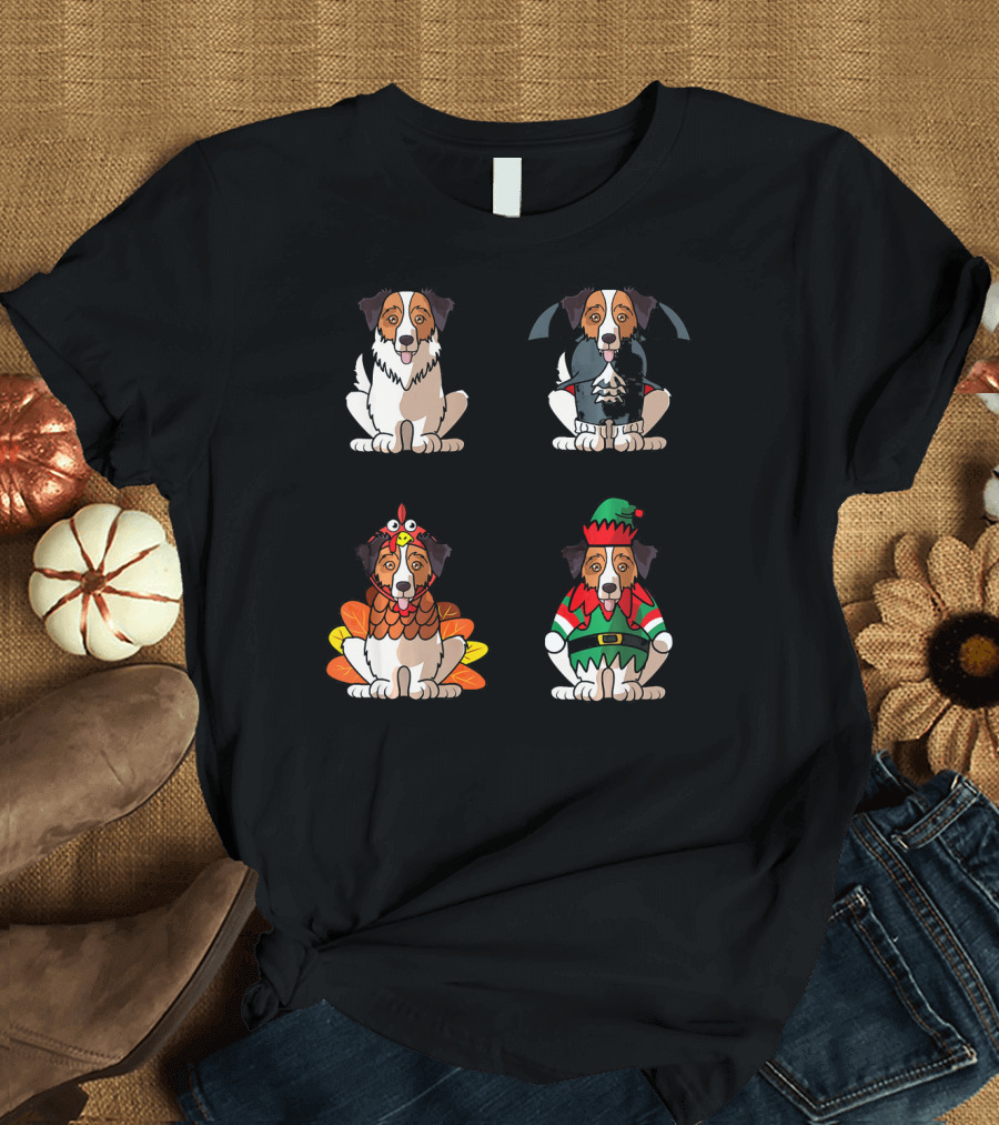 Australian Shepherd Halloween Thanksgiving Christmas Costumes T-Shirt