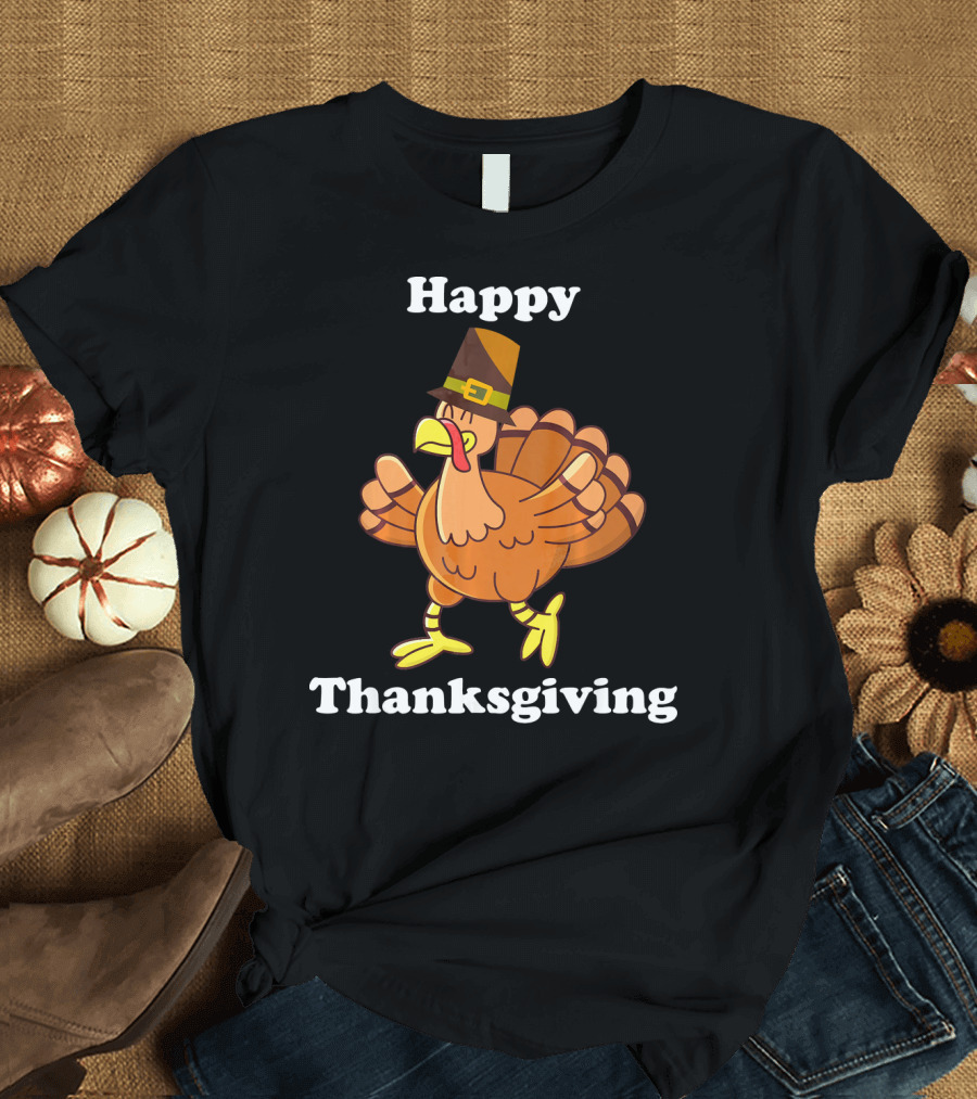 Happy Thanksgiving Pumpkin Turkey Fall T-Shirt