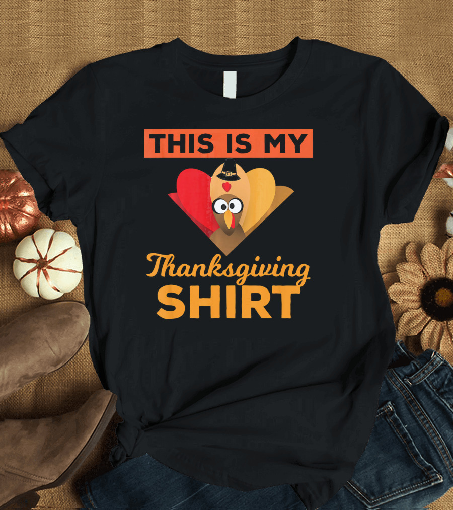 This Is My Thanksgiving Shirt Funny Runaway Turkey T-Shirt