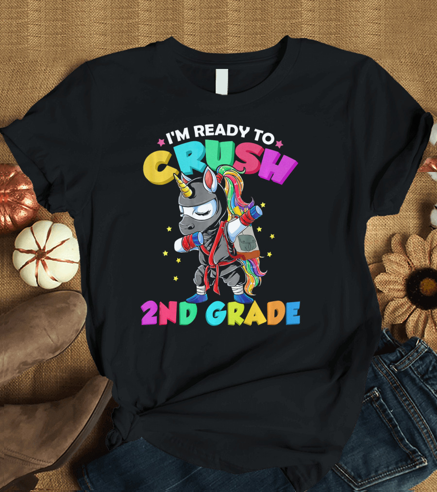 I'm Ready to Crush 2nd Grade Dabbing Unicorn Ninja T-Shirt