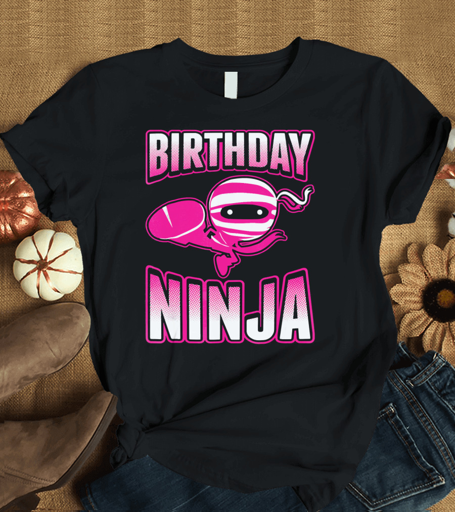 Birthday Ninja Pink Ninja Japa T-Shirt