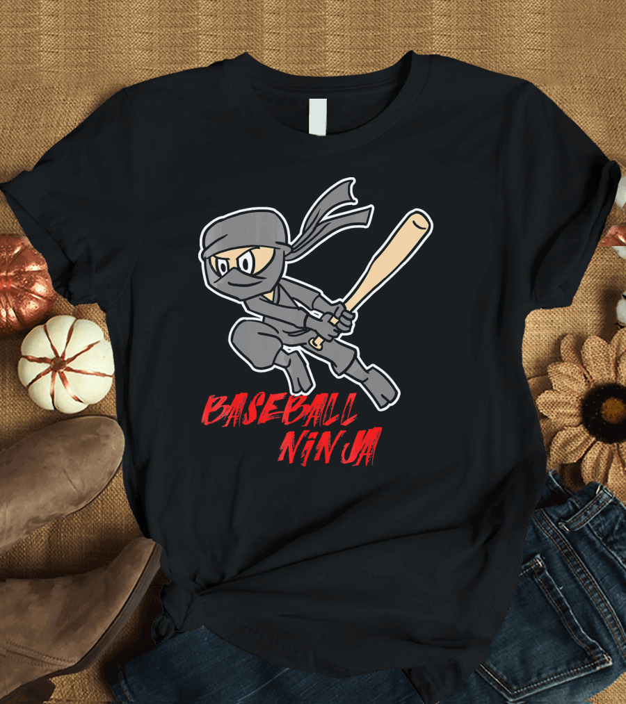 Baseball Ninja Funny Sport Game League Action T-Shirt