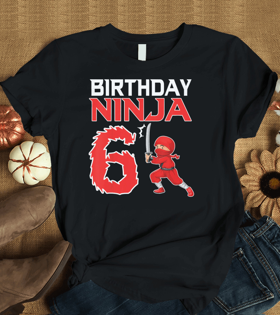 Birthday Ninja 6 Years Old Boy T-Shirt