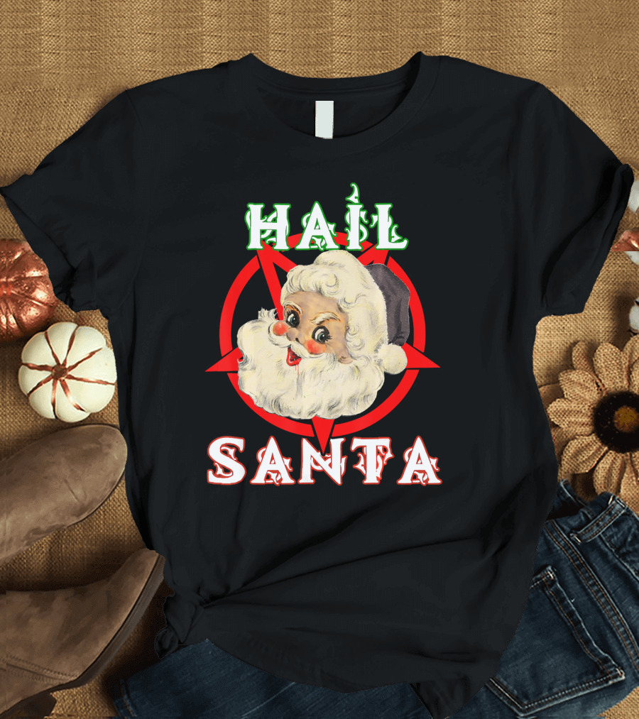 Hail Santa Santa Claus Demonic Satanic Pentagram T-Shirt