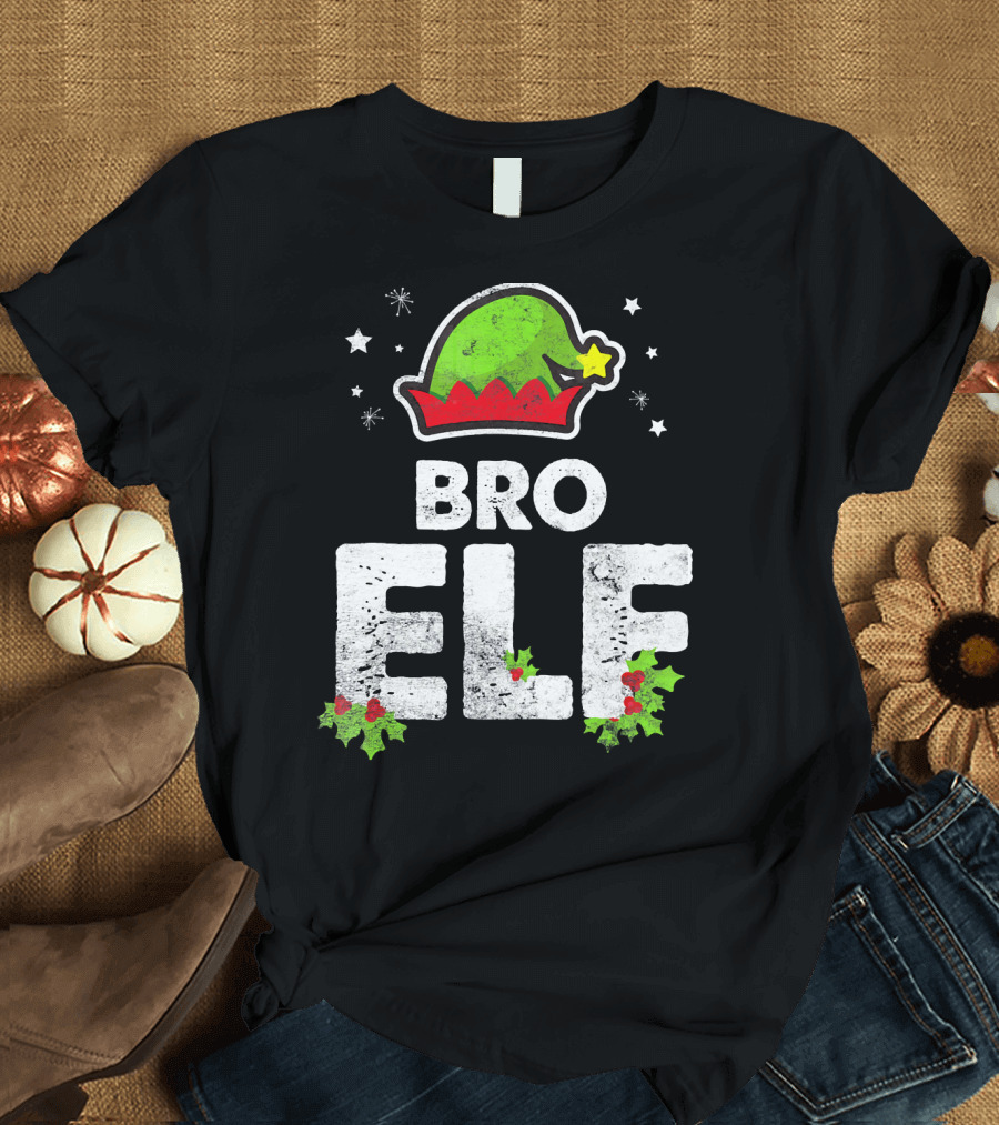 Bro Elf Christmas Family Brother Matching Holiday T-Shirt