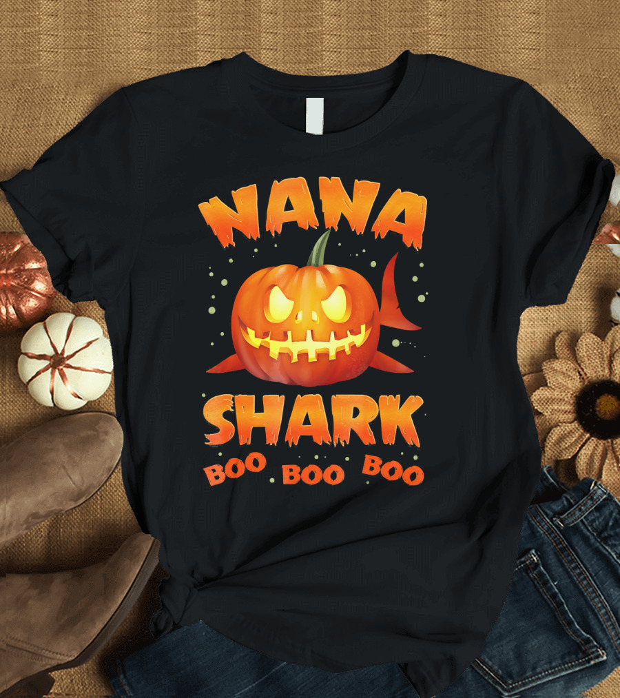 Nana Shark Pumpkin Boo Boo Boo T-Shirt