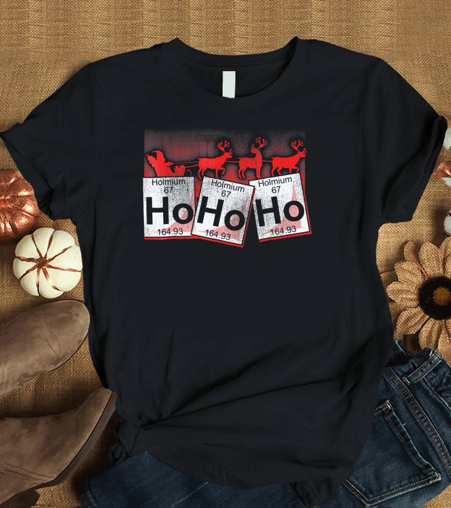 Santa Claus Merry Christmas Ho Ho Holmium Periodic Table T-Shirt