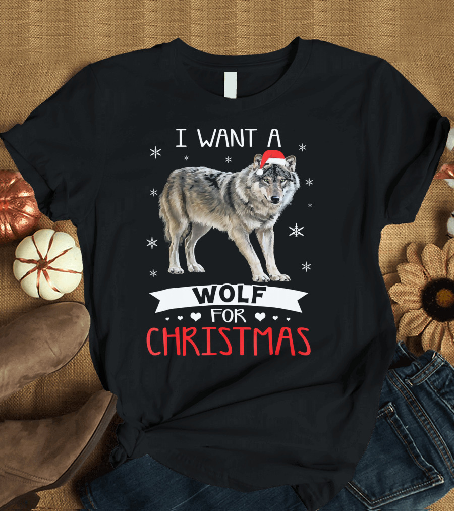 I Want a Wolf for Christmas T-Shirt