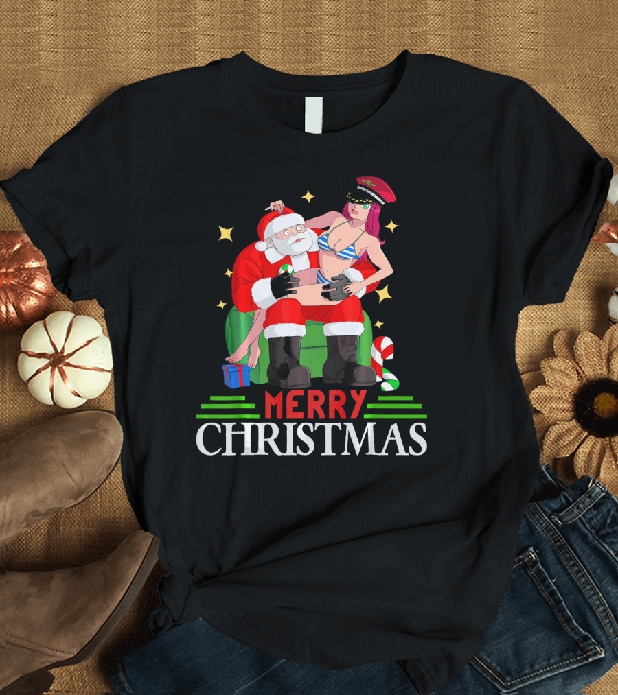 Merry Christmas Santa Claus Sit on Santa's Lap T-Shirt