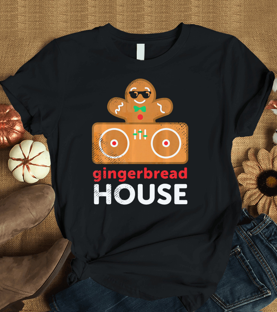 Gingerbread House Christmas DJ Gingerbread T-Shirt