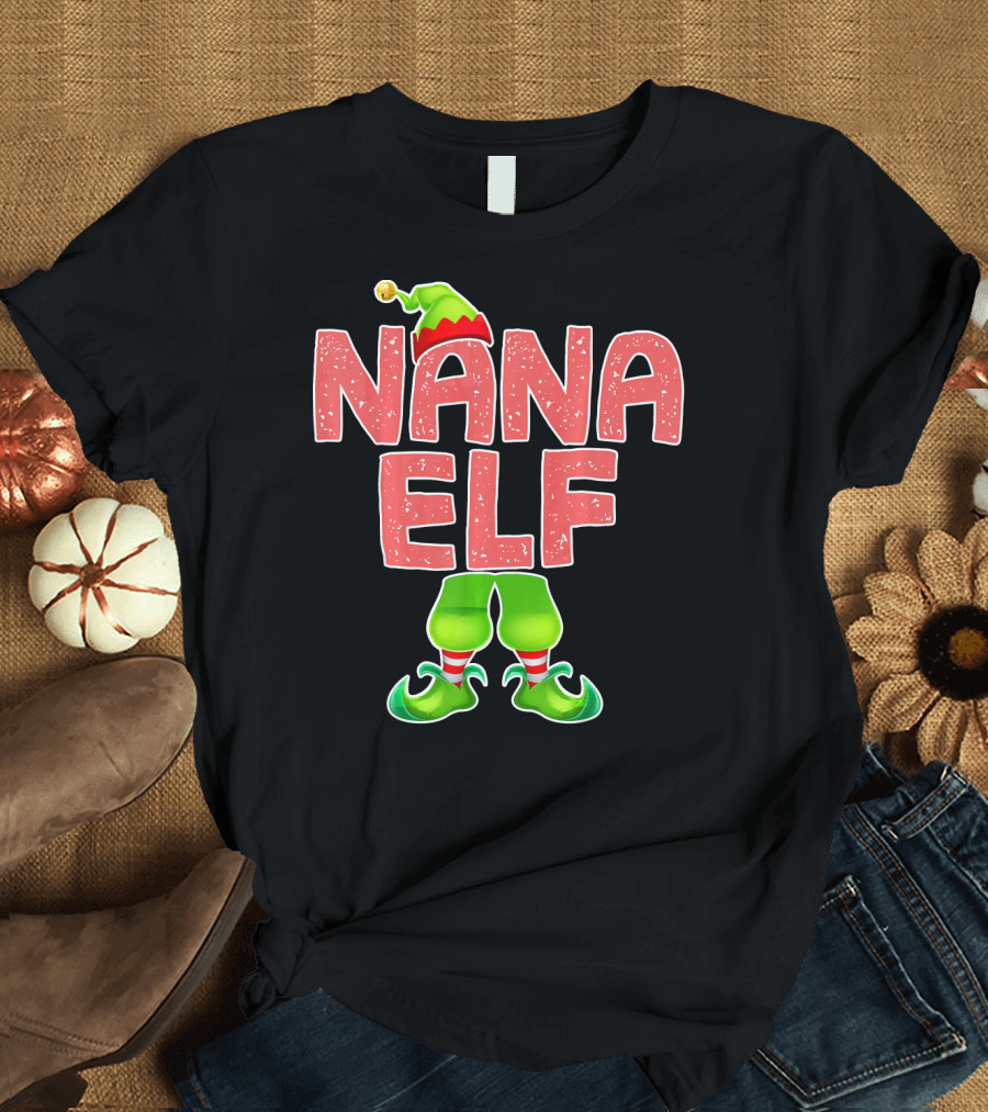 Nana Elf Merry Christmas Humor T-Shirt