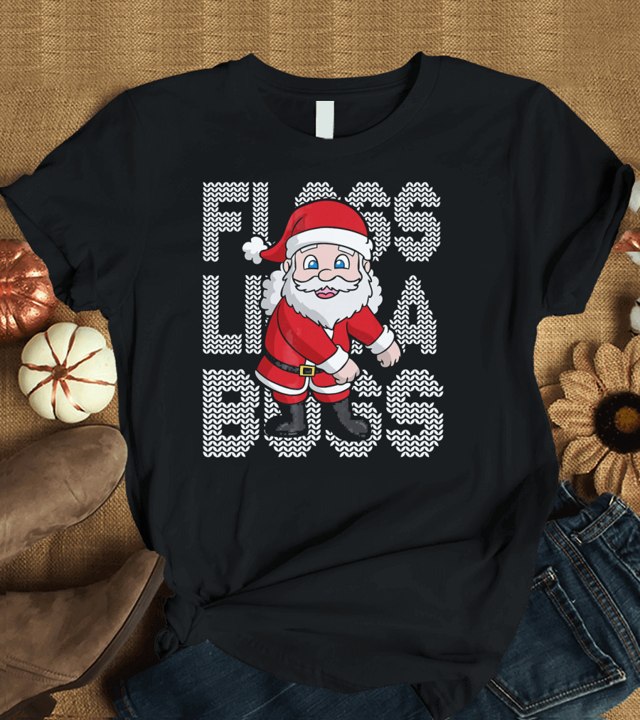 Santa Floss Like A Boss Christmas Kids T-Shirt