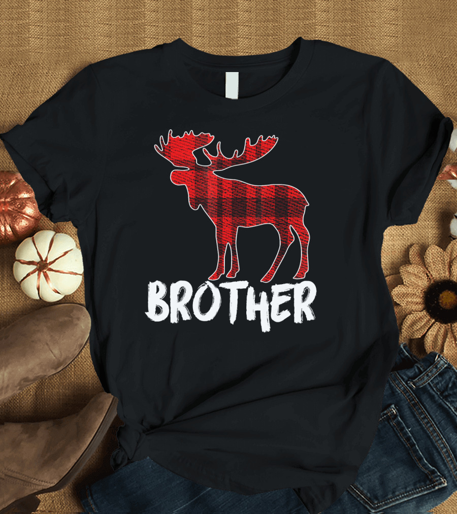 Brother Red Plaid Moose T-Shirt