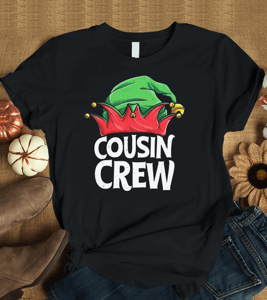 Cousin Crew Elf Christmas Jester Hat T-Shirt