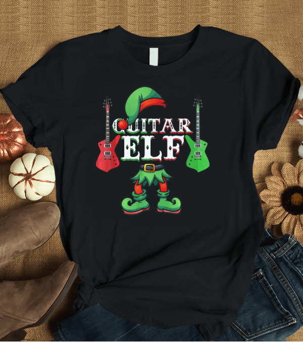 T-Shirt: Guitar Elf Electric Guitar Christmas Team T-Shirt Guitar Elf Electric Guitar Christmas Team T-Shirt