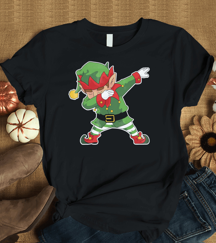 Christmas Dabbing Elf Funny Holiday Dance Pose T-Shirt