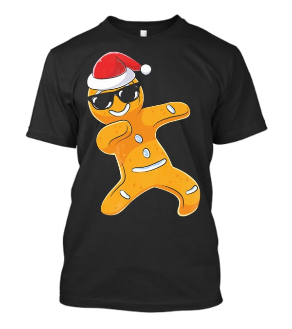 Christmas Dabbing Gingerbread Santa With Sunglasses T-Shirt